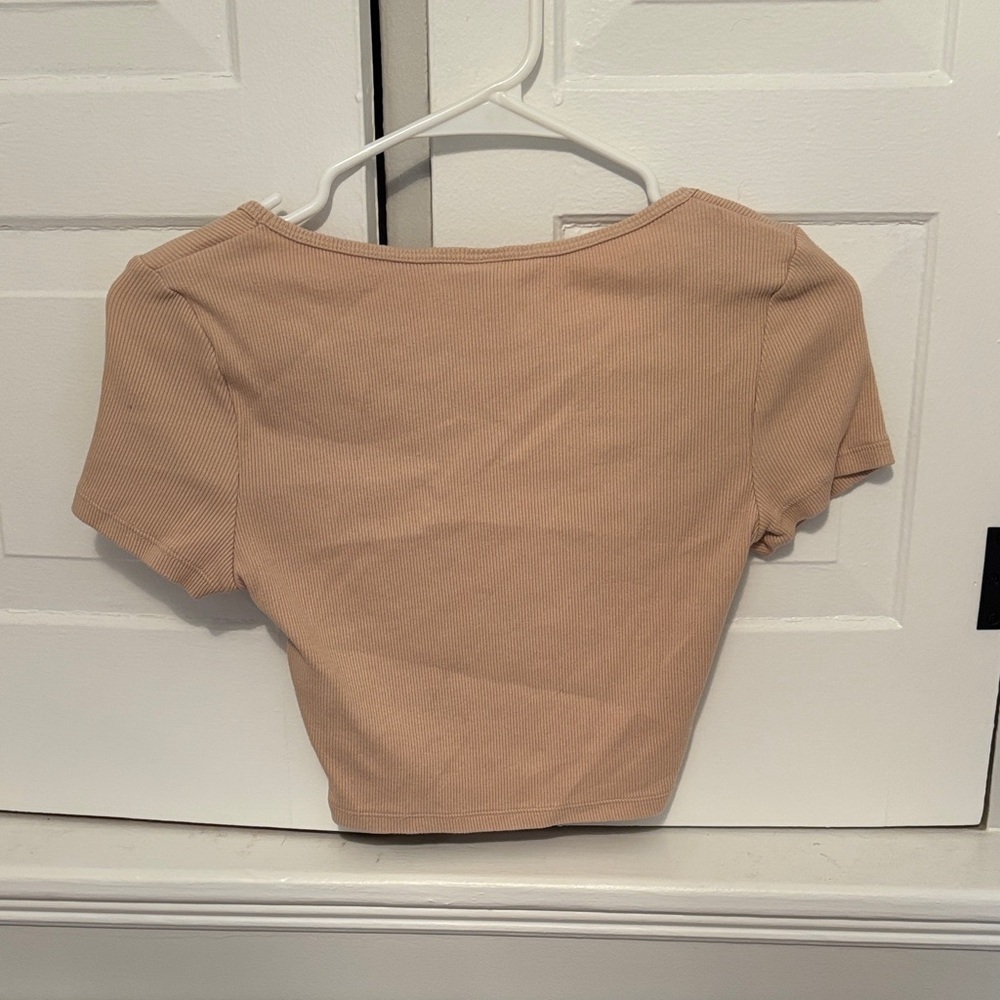 H&M Light Brown Ribbed Crop Top - Picture 3 of 3